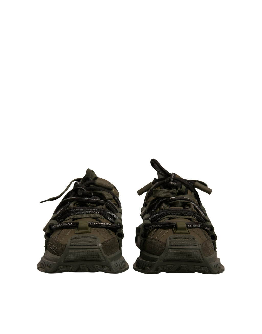 Chaussures sneakers basses vert militaire Dolce & Gabbana pour homme, style moderne et décontracté.