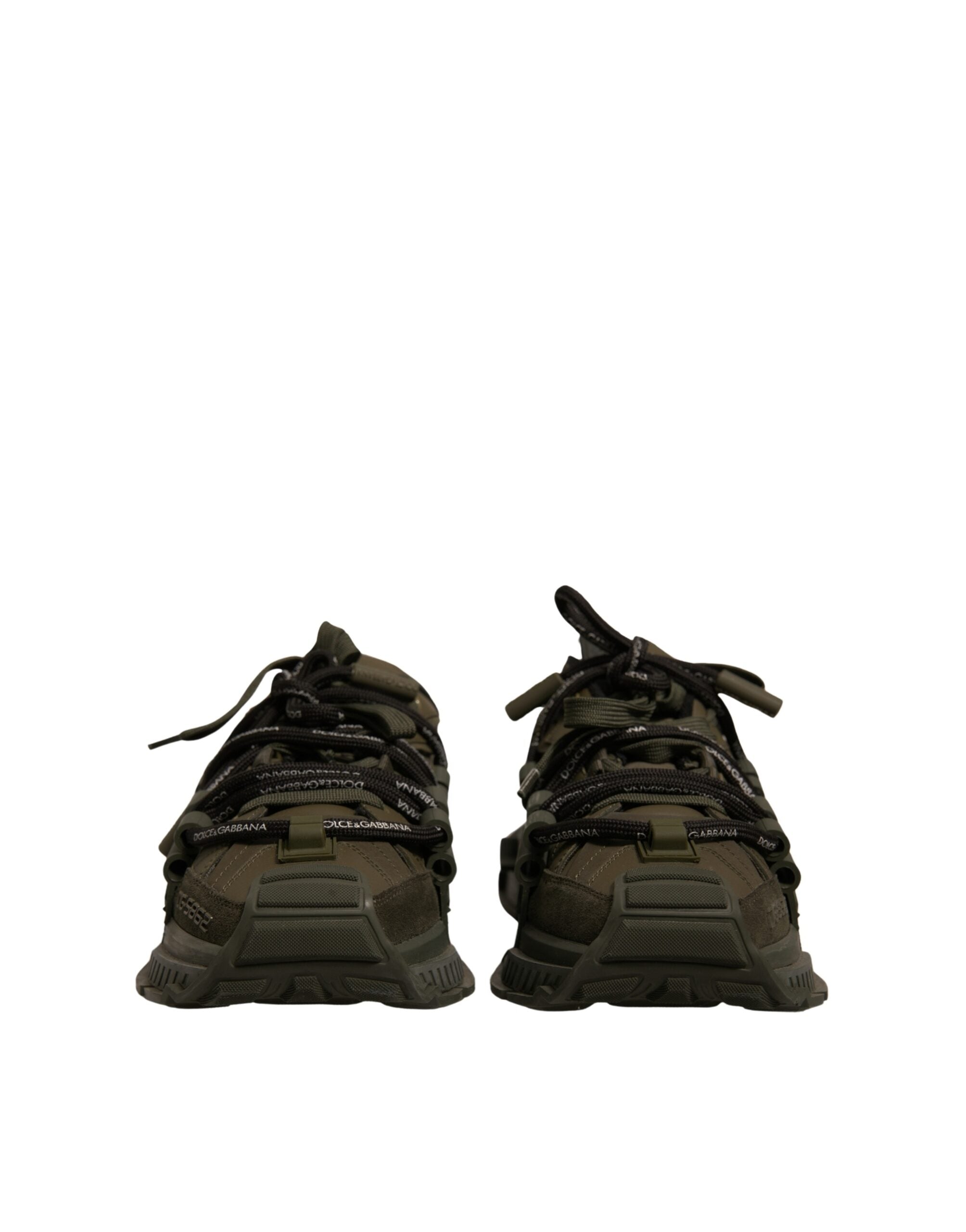 Chaussures sneakers basses vert militaire Dolce & Gabbana pour homme, style moderne et décontracté.