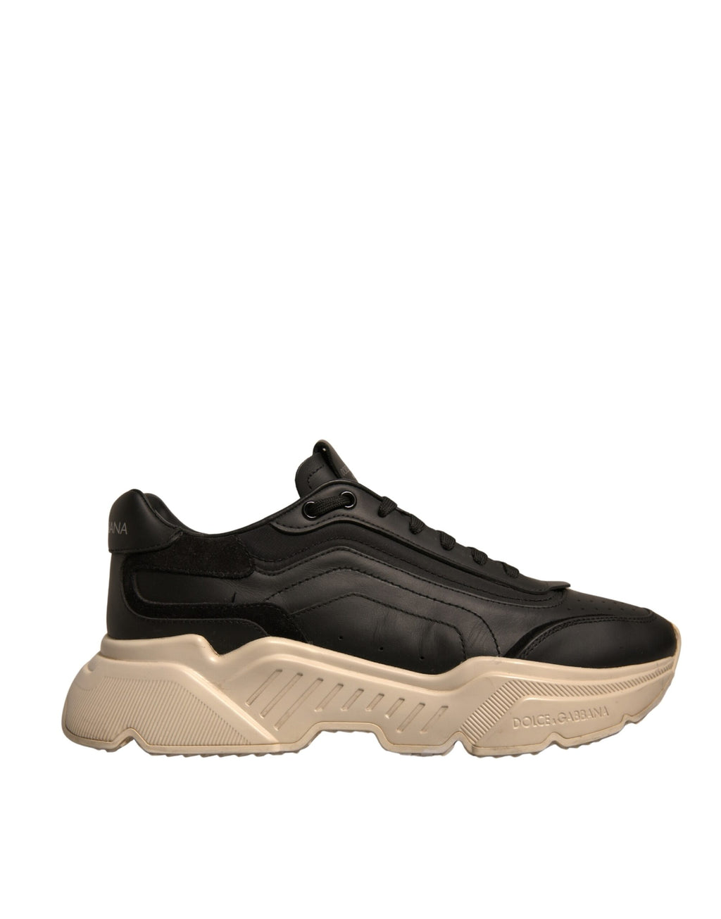 Chaussures basses Dolce & Gabbana Daymaster noir et blanc, sneakers décontractés pour homme, vue de face.