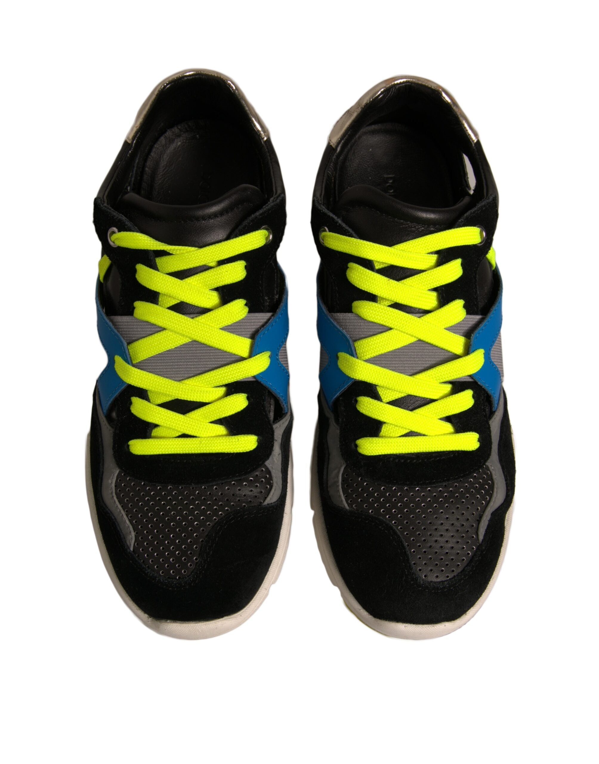 Chaussures sneakers basses en daim multicolores Dolce & Gabbana, chaussures de sport élégantes et tendance.