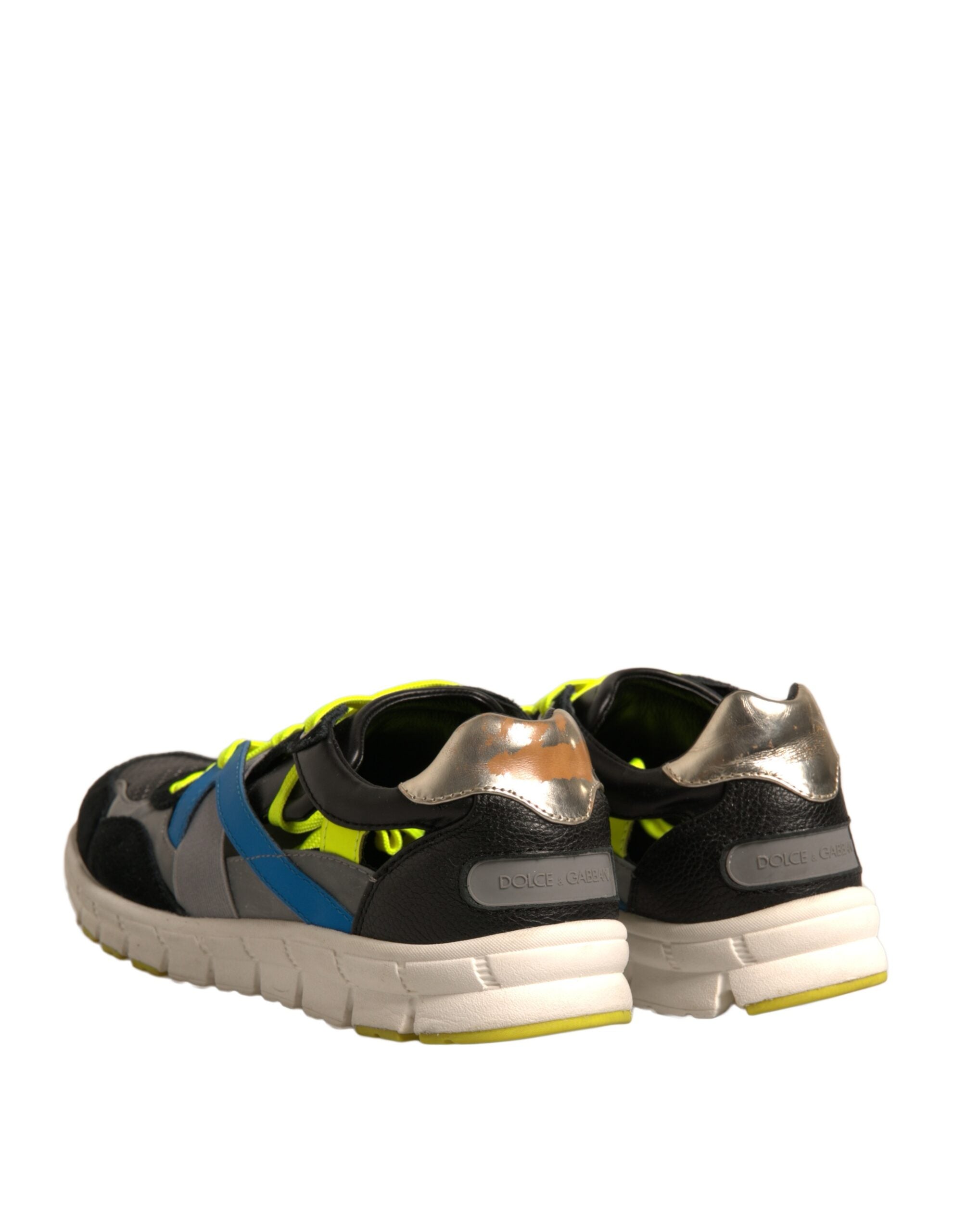 Chaussures basses multicolores en daim Dolce & Gabbana, sneakers décontractés avec design coloré et détails élégants.