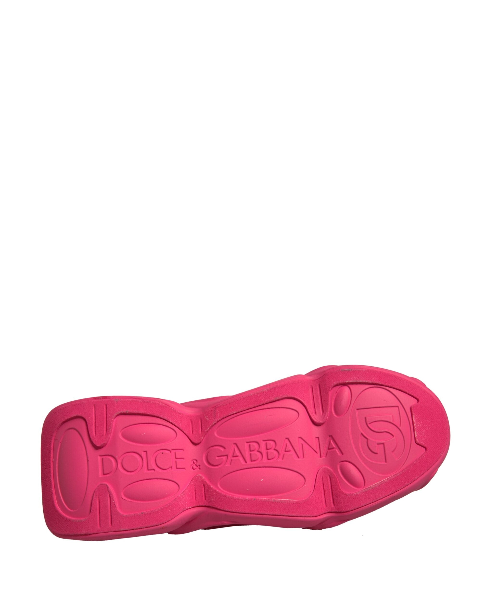Chaussures sneakers basses pour hommes Dolce & Gabbana Pink Wave avec lacets, design moderne et coloré.
