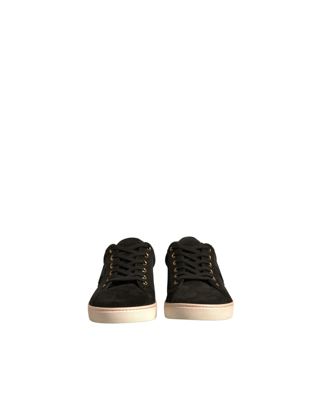 Chaussures sneakers pour hommes Dolce & Gabbana en cuir suédé noir avec logo visible, style élégant et moderne.