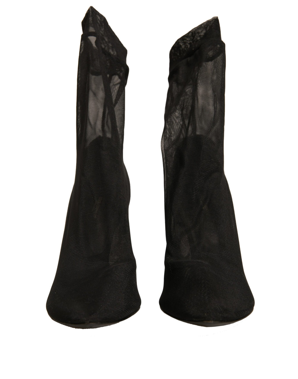 Chaussures Dolce & Gabbana à talons en maille de soie noire, style chaussette, élégantes et sophistiquées.