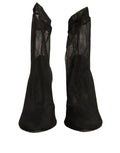 Chaussures Dolce & Gabbana à talons en maille de soie noire, style chaussette, élégantes et sophistiquées.