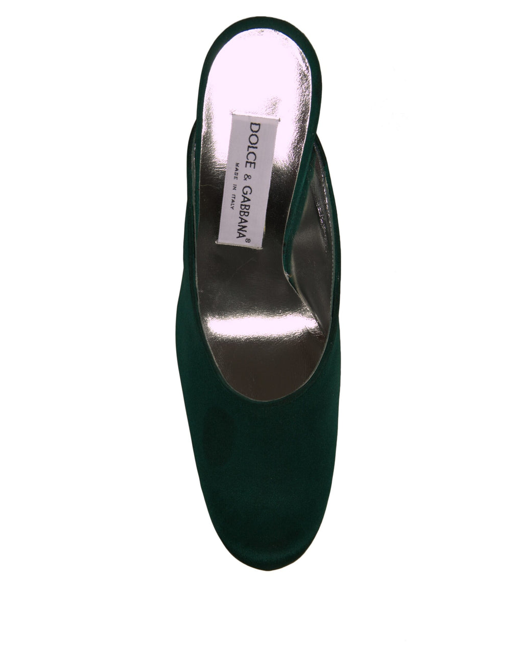 Chaussures Dolce & Gabbana en cuir suédé vert, talons hauts élégants pour femmes, vues de face.