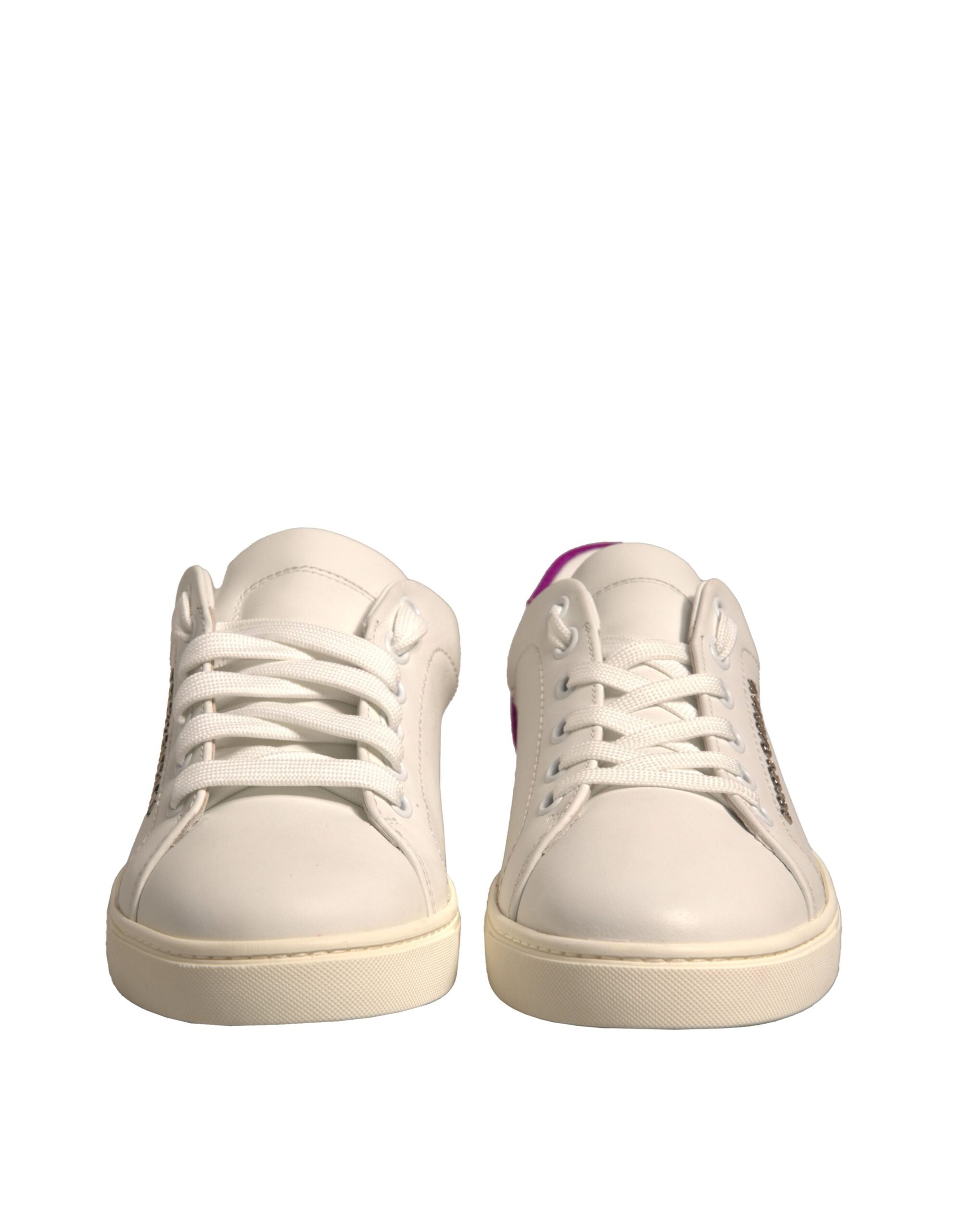 Chaussures sneakers basses en cuir daim blanc de Dolce & Gabbana, style moderne et élégant pour homme.