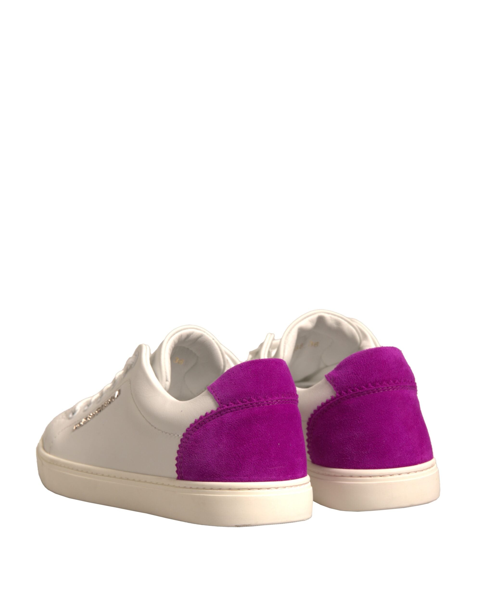 Chaussures sneakers basses en daim blanc de Dolce & Gabbana, chaussures en cuir élégantes et confortables pour un style sophistiqué.
