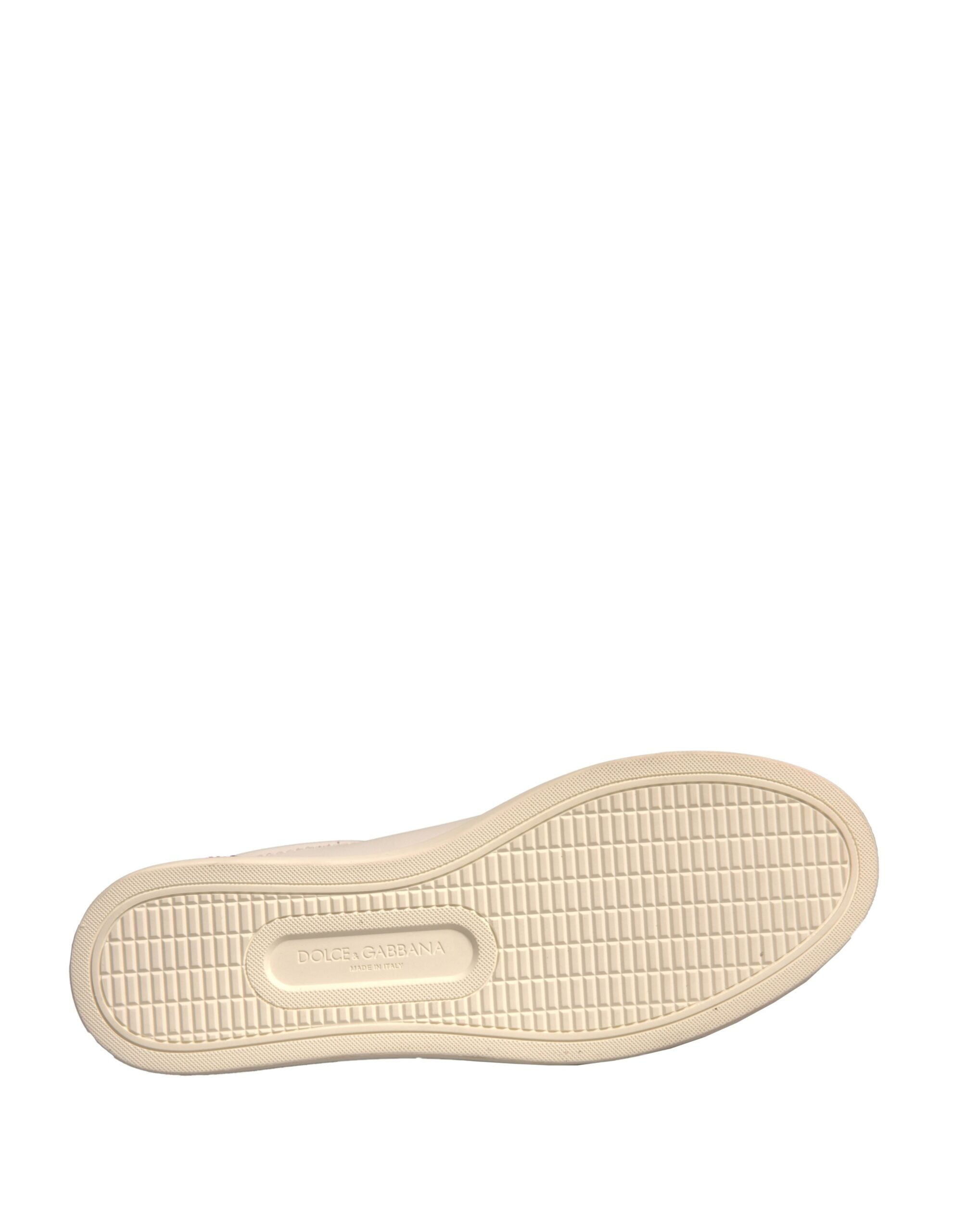 Chaussures sneakers basses en daim blanc Dolce & Gabbana, style moderne et élégant, avec semelle en caoutchouc.