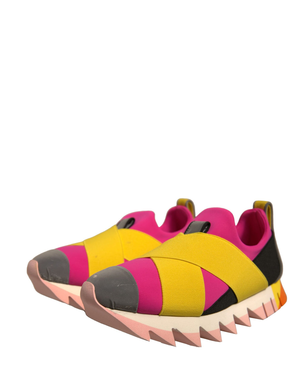 Chaussures sneakers neoprene multicolores Dolce & Gabbana Ibiza avec élastiques, style sportif et décontracté, vue en gros plan.
