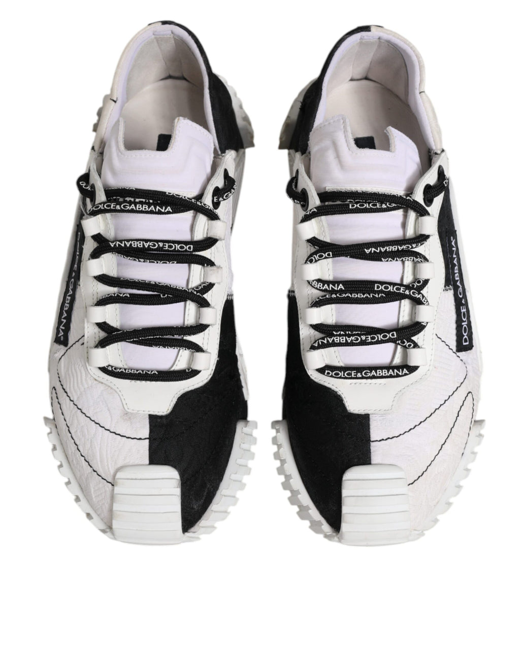 Chaussures sneakers basses Dolce & Gabbana NS1 en blanc et noir, chaussures de sport tendance pour homme.