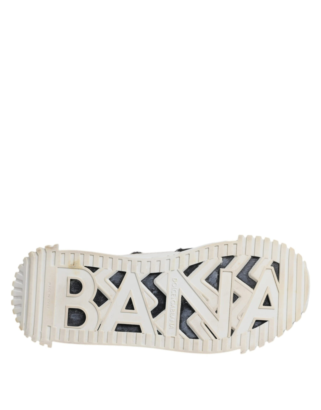 Chaussures sneakers basses Dolce & Gabbana NS1 en blanc et noir, vue de face, pour homme.