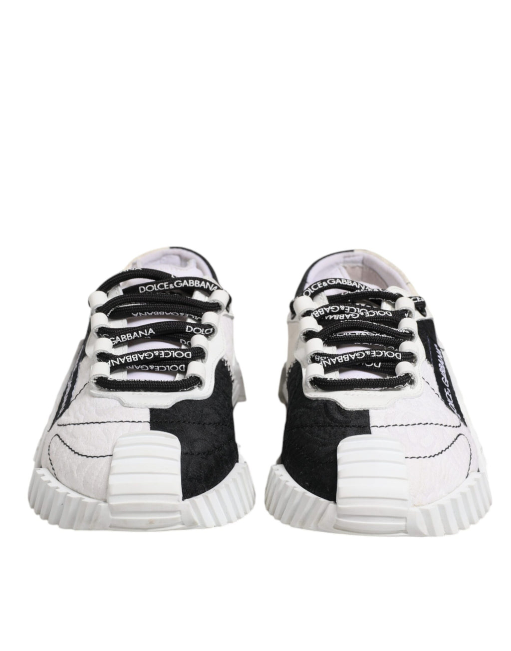 Chaussures sneakers basses Dolce & Gabbana NS1 en blanc et noir, chaussures de sport élégantes avec design moderne.