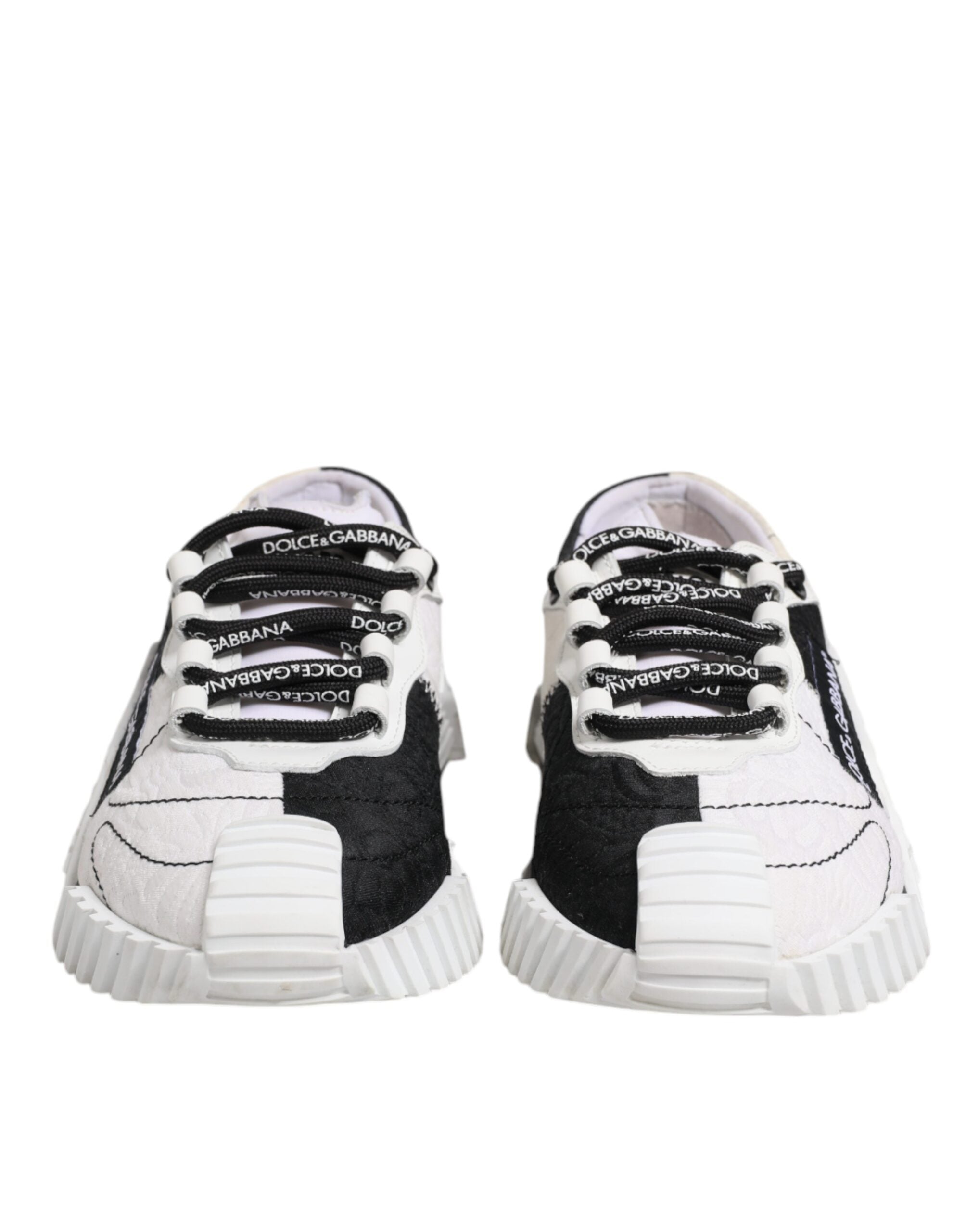 Chaussures sneakers basses Dolce & Gabbana NS1 en blanc et noir, chaussures de sport élégantes avec design moderne.