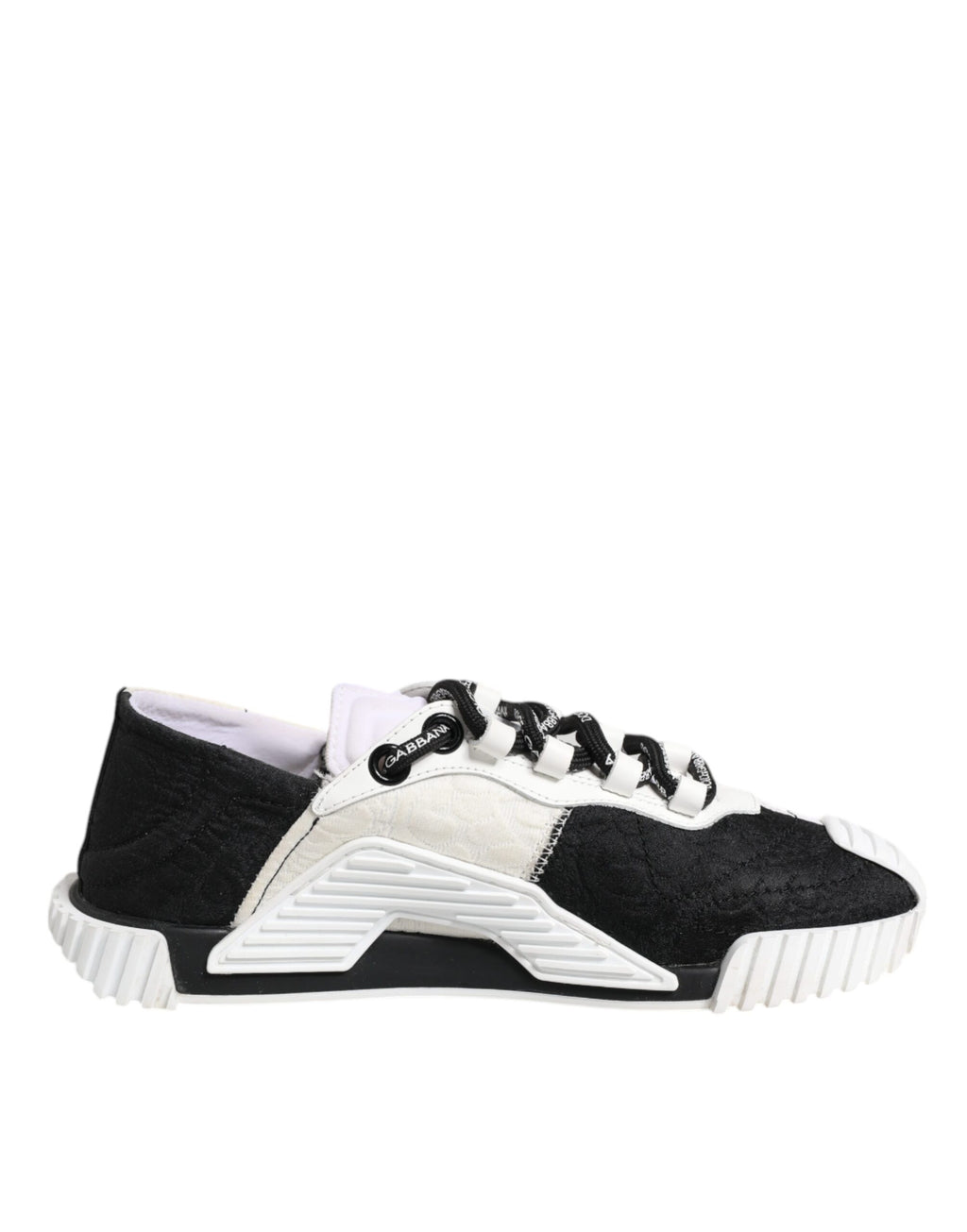 Chaussures sneakers basses Dolce & Gabbana NS1 blanches et noires, chaussures de sport élégantes pour homme.