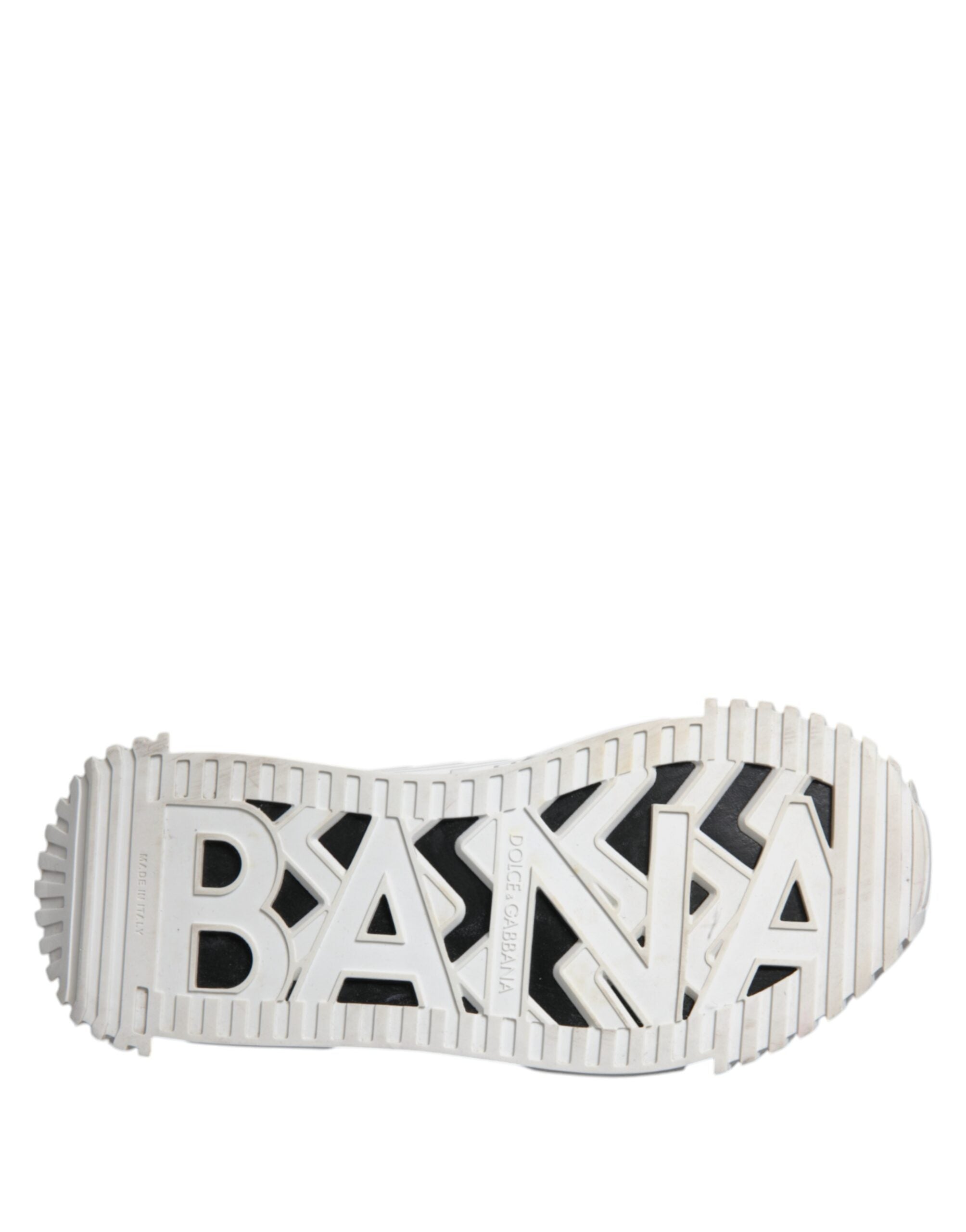 Chaussures sneakers basses Dolce & Gabbana NS1 blanches et noires, style décontracté avec design moderne.