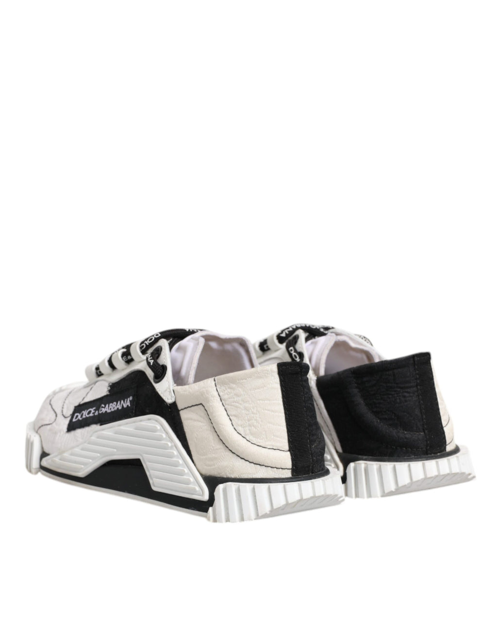 Chaussures sneakers basses Dolce & Gabbana NS1 blanches et noires, style décontracté et moderne, pour homme.