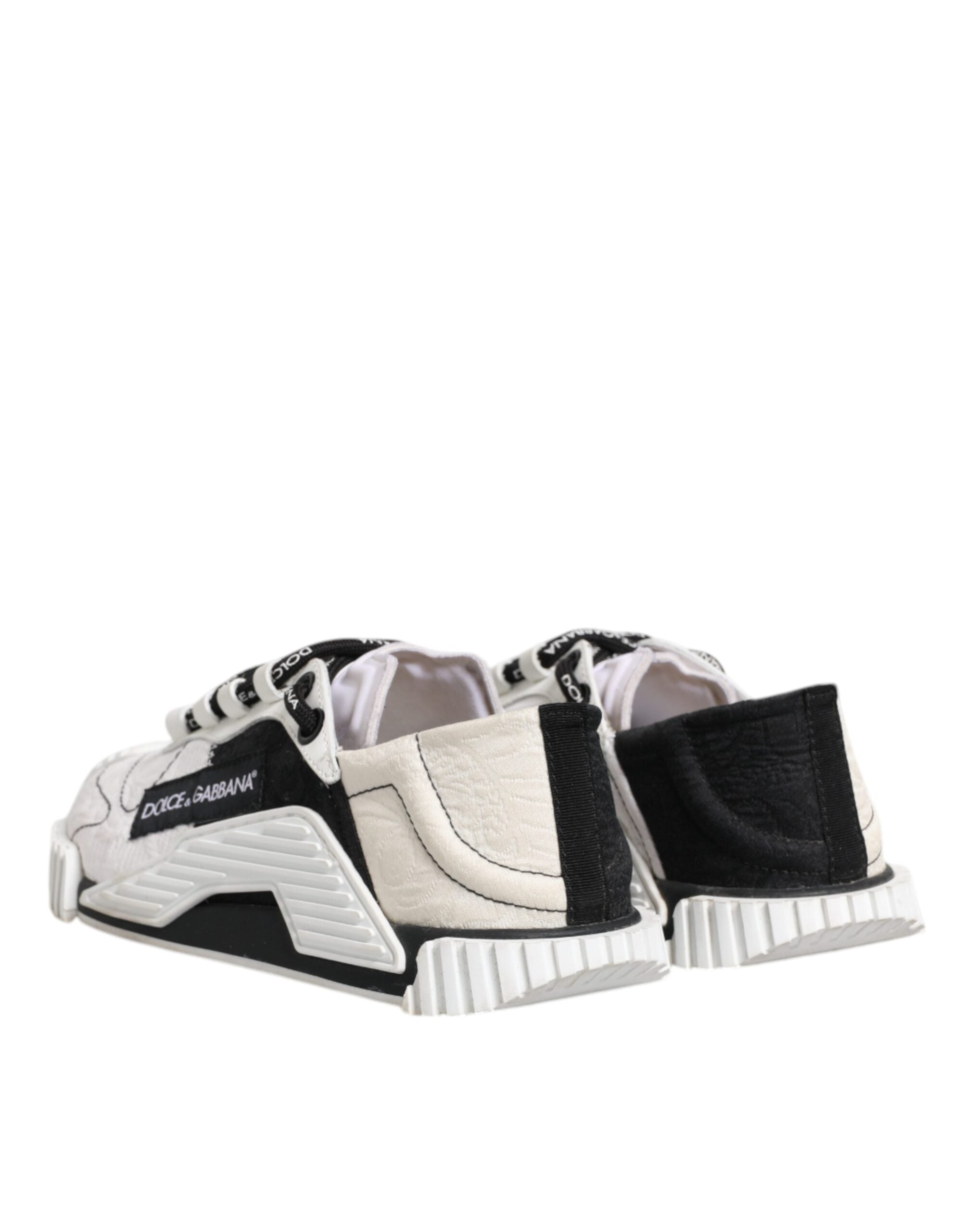 Chaussures sneakers basses Dolce & Gabbana NS1 blanches et noires, style décontracté et moderne, pour homme.