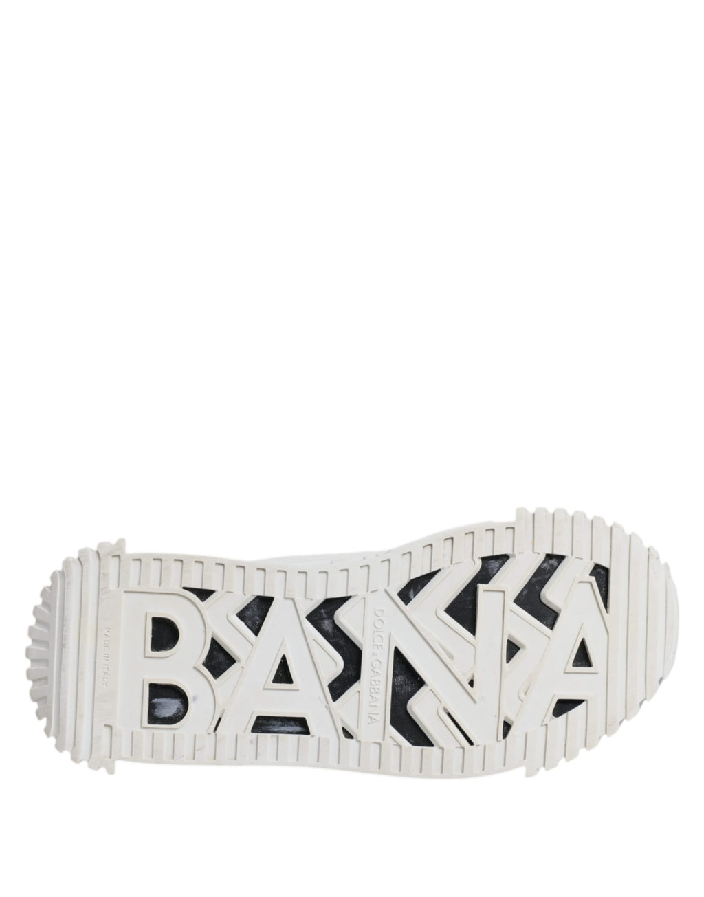 Baskets basses blanches et noires Dolce & Gabbana NS1, chaussures de sport en cuir avec détails modernes.