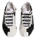Chaussures sneakers basses Dolce & Gabbana NS1 en blanc et noir, vue de face avec détails du design.