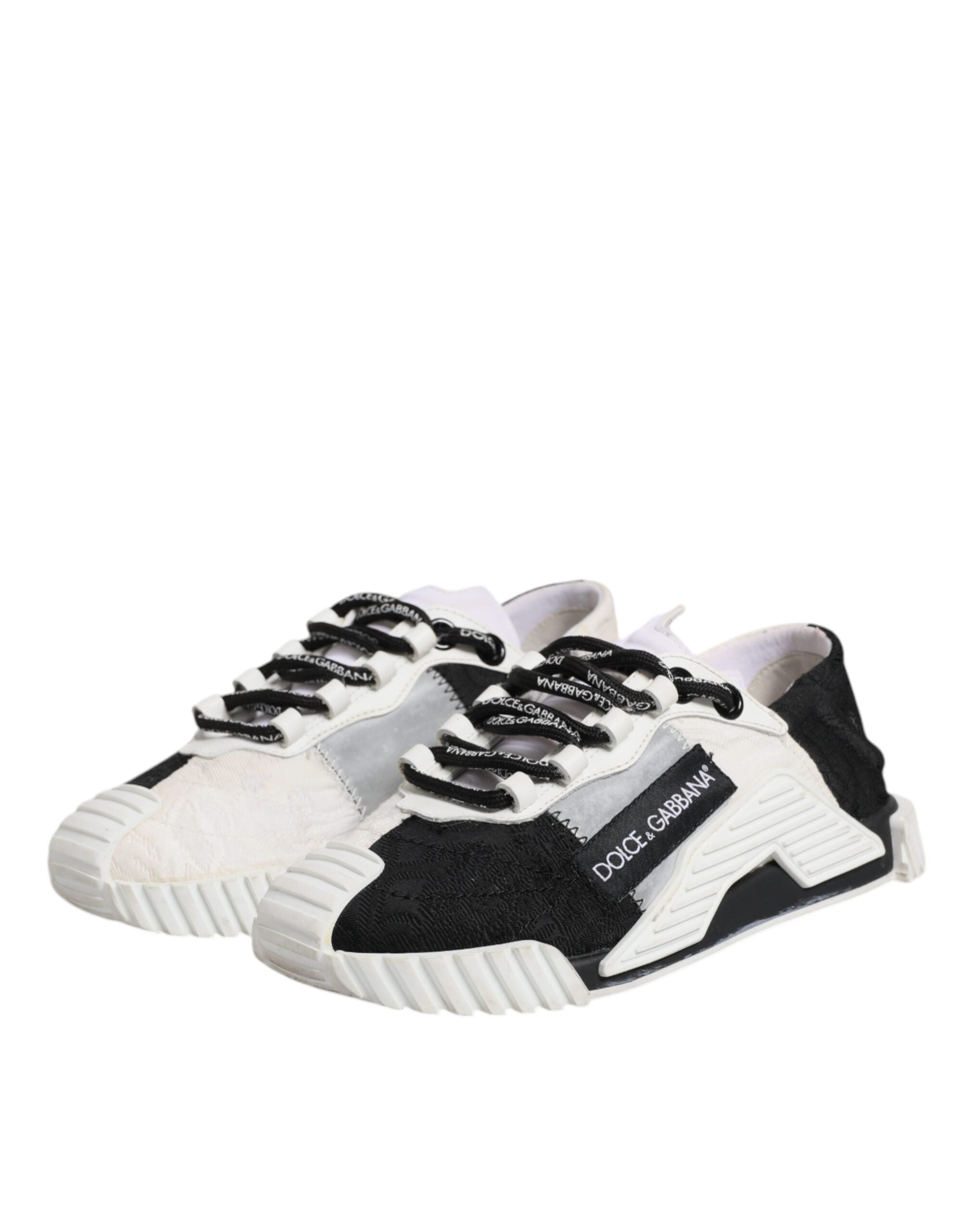 Chaussures sneakers basses Dolce & Gabbana blanc et noir NS1, chaussures décontractées pour homme.