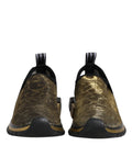 Chaussures sneakers Dolce & Gabbana Sorrento or et léopard pailleté doré, style tendance et luxe.