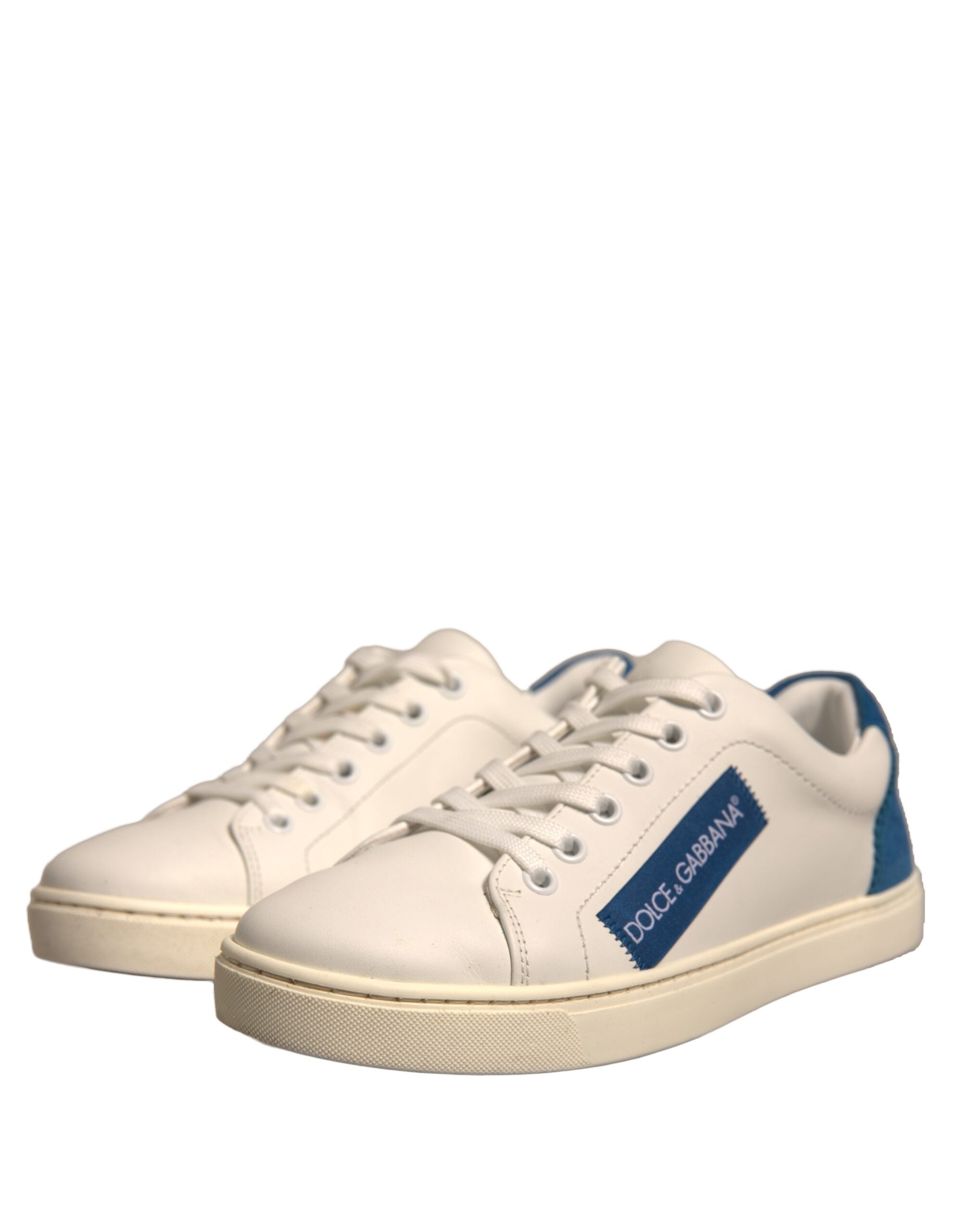 Chaussures Dolce & Gabbana sneakers basses en cuir suédé blanc, style décontracté et élégant pour homme.