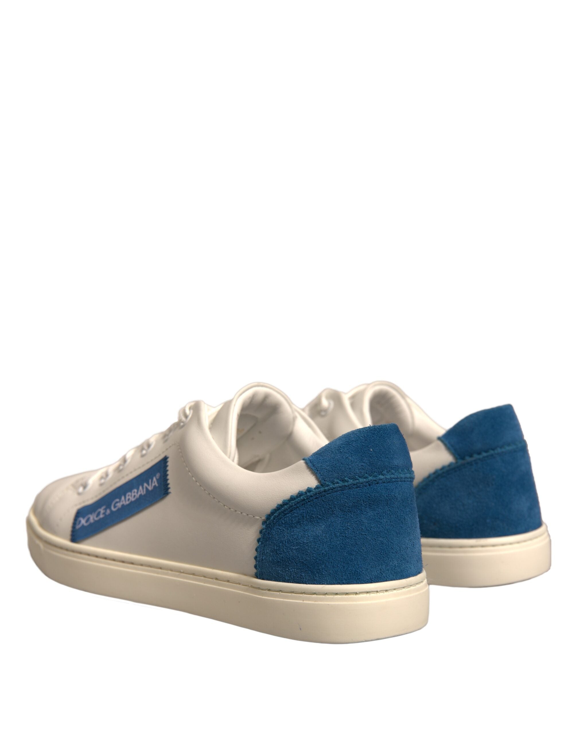 Chaussures sneakers basses en cuir suédé blanc de Dolce & Gabbana, style élégant et décontracté pour homme.