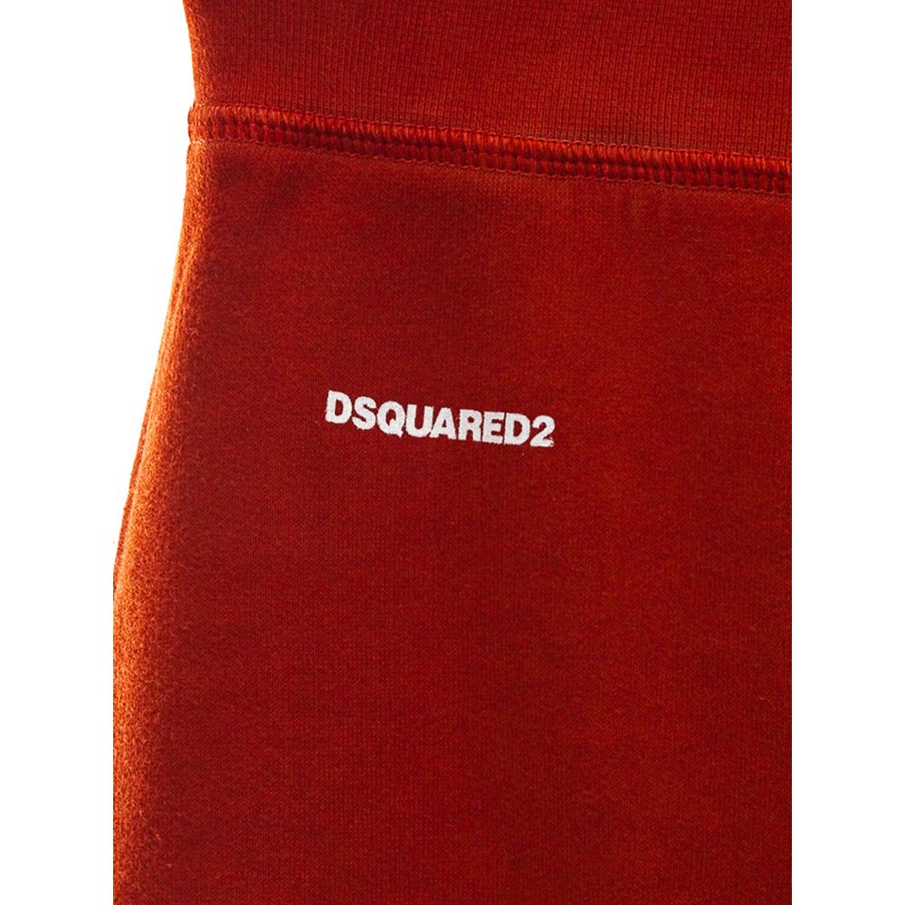 Pantalon de sport en coton rouge Dsquared², style athlétique avec logo visible, pour homme.