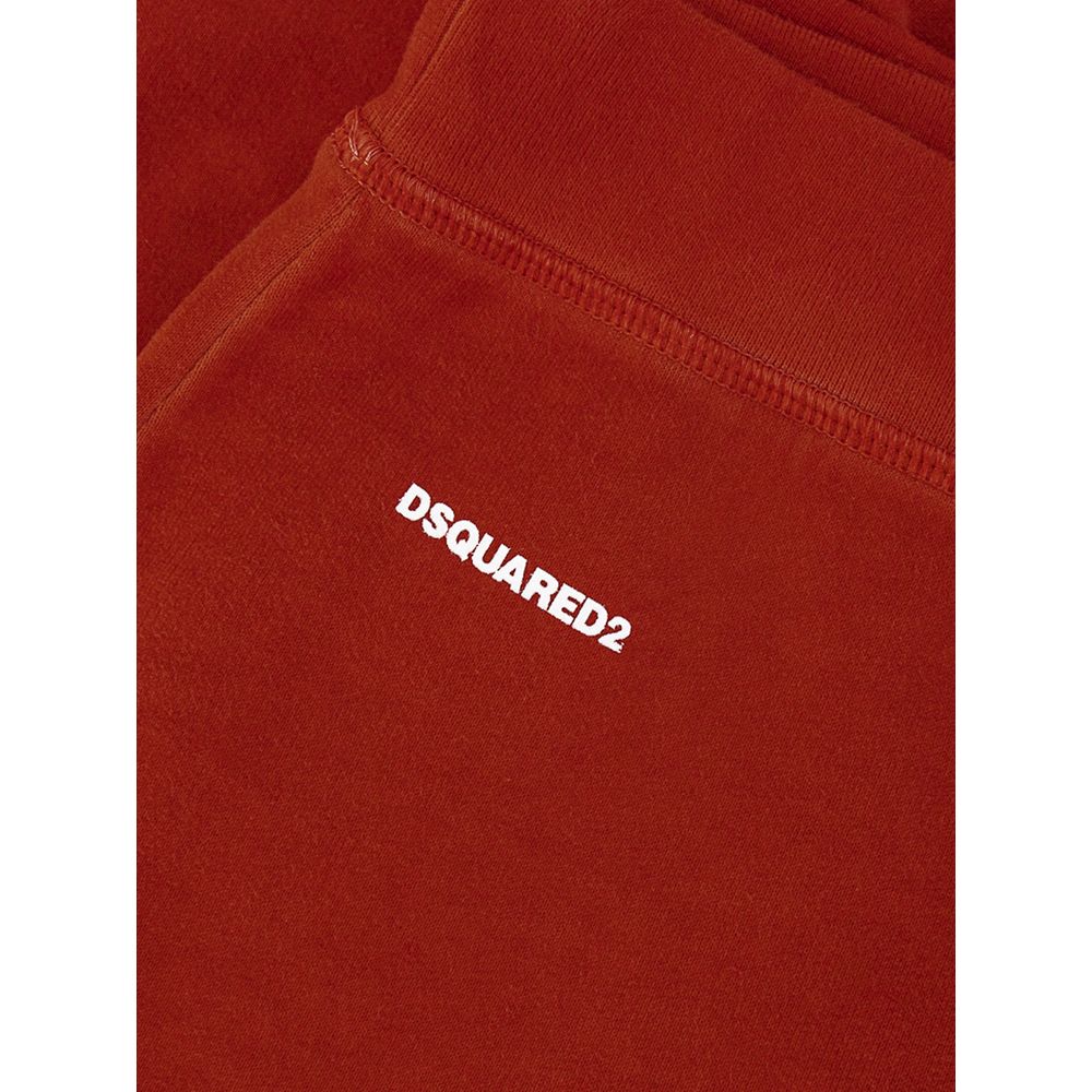 Pantalons de sport en coton rouge Dsquared², style athlétique avec logo visible, conçus pour le confort et la performance.