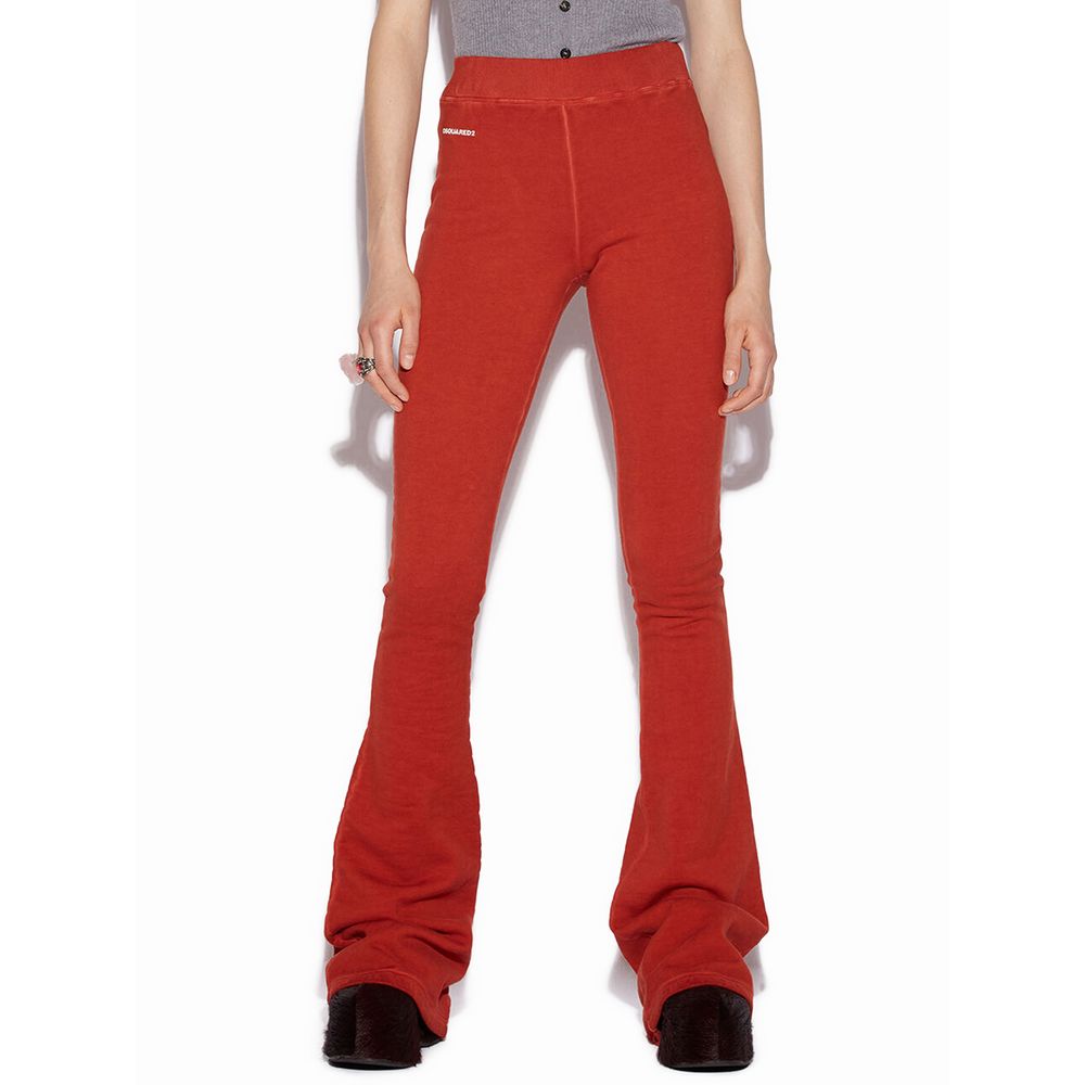 Pantalons de sport en coton rouge de la marque Dsquared², style athlétique avec logo sur la jambe.