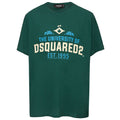 T-shirt en coton vert de la marque Dsquared², coupe classique avec logo discret, vue frontale sur fond blanc.