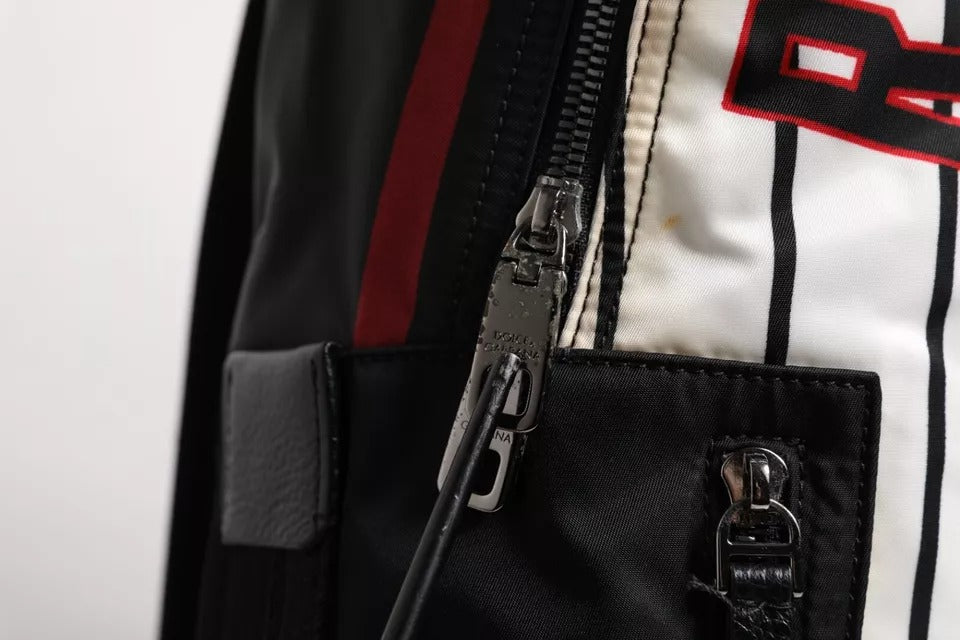 Sac à dos homme Dolce & Gabbana Vulcano Royal King en noir et blanc avec motif imprimé, design élégant et moderne.