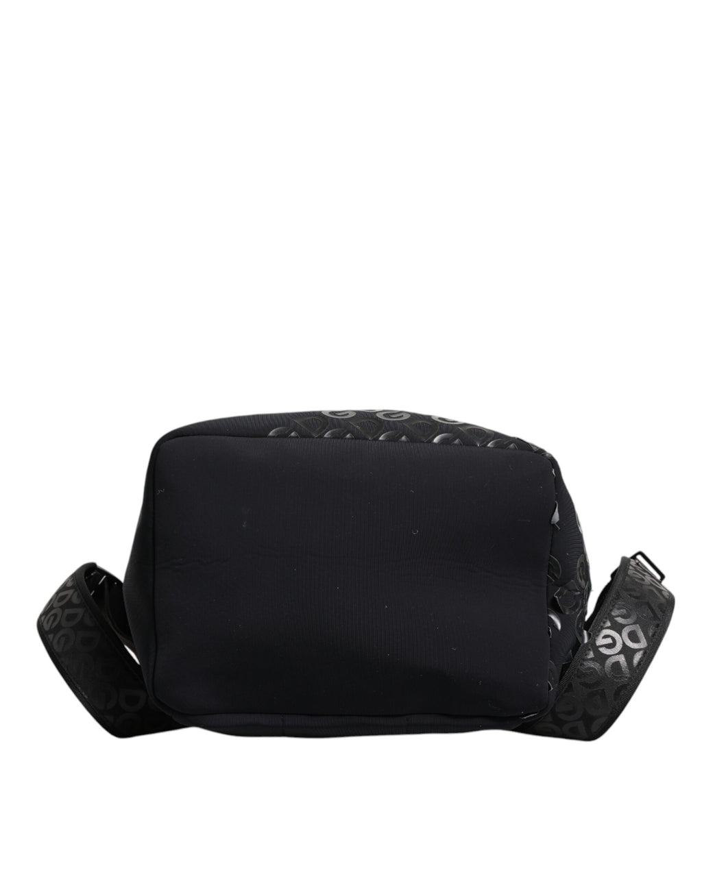 Sac à dos Dolce & Gabbana noir en néoprène et nylon avec logo DG, style scolaire et élégant.