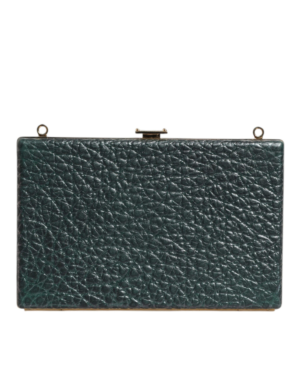 Sac clutch en cuir noir Dolce & Gabbana pour soirée, avec bandoulière et design élégant visible dans l'image.