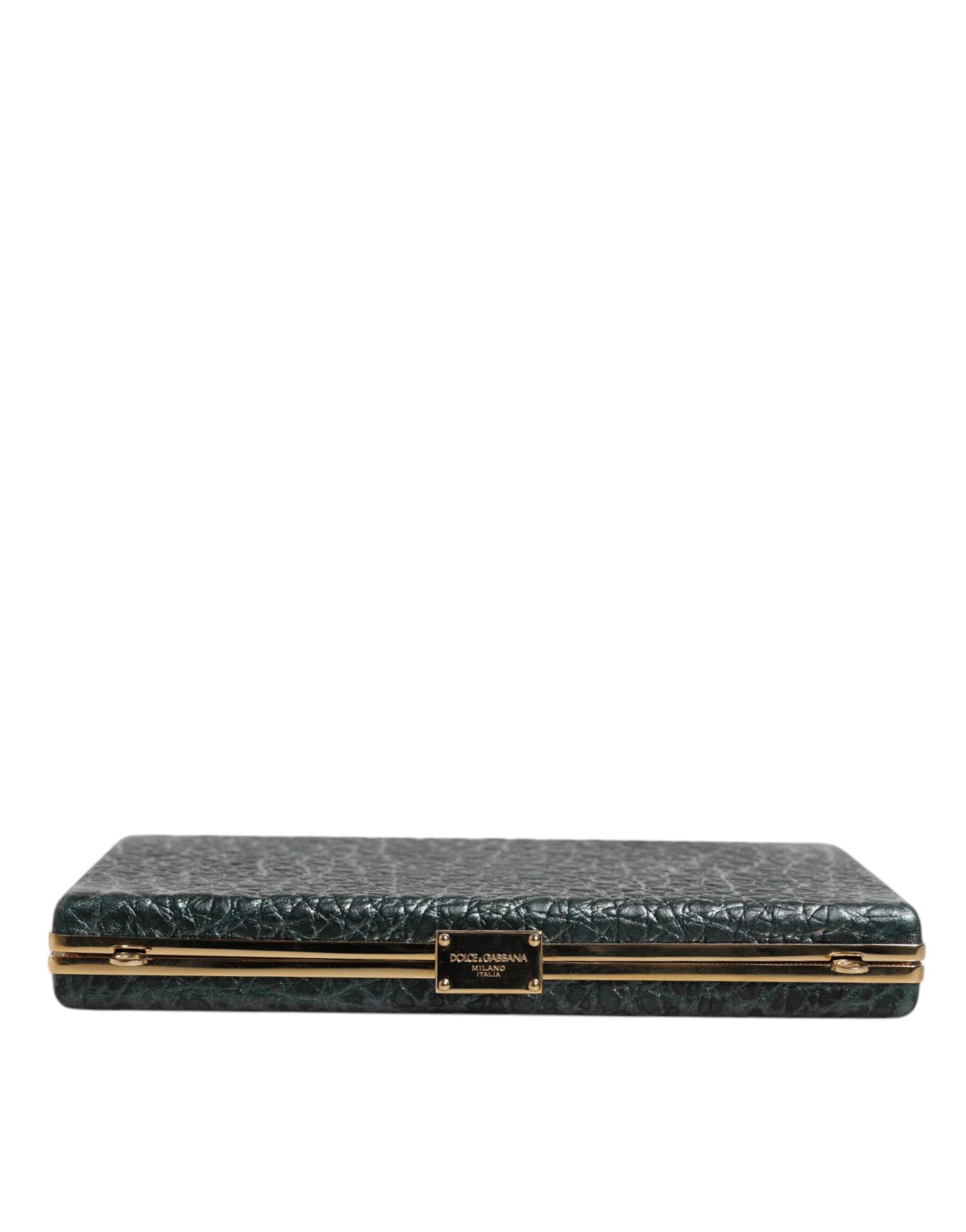 Sac pochette en cuir noir Dolce & Gabbana, sac de soirée croisé élégant avec finition raffinée.