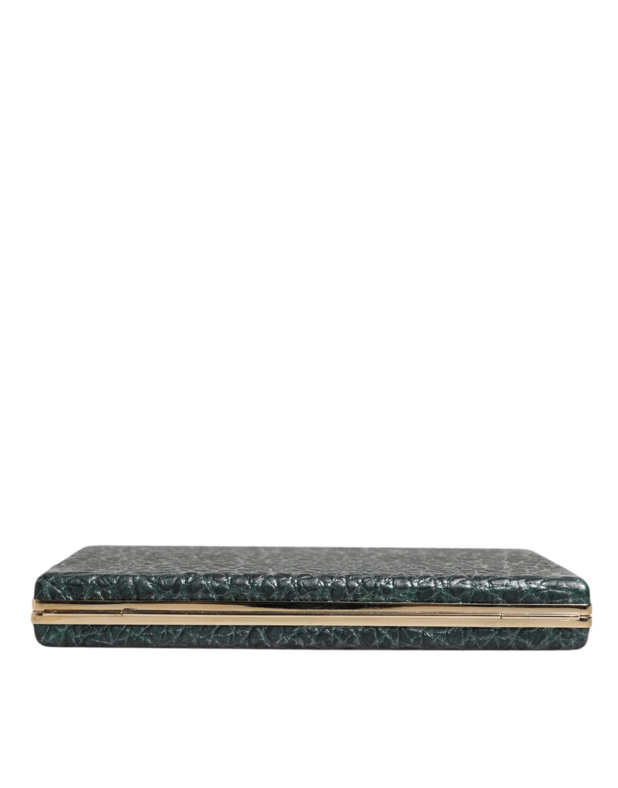 Sac clutch en cuir noir Dolce & Gabbana, élégant sac de soirée croisé pour femme avec finition raffinée.