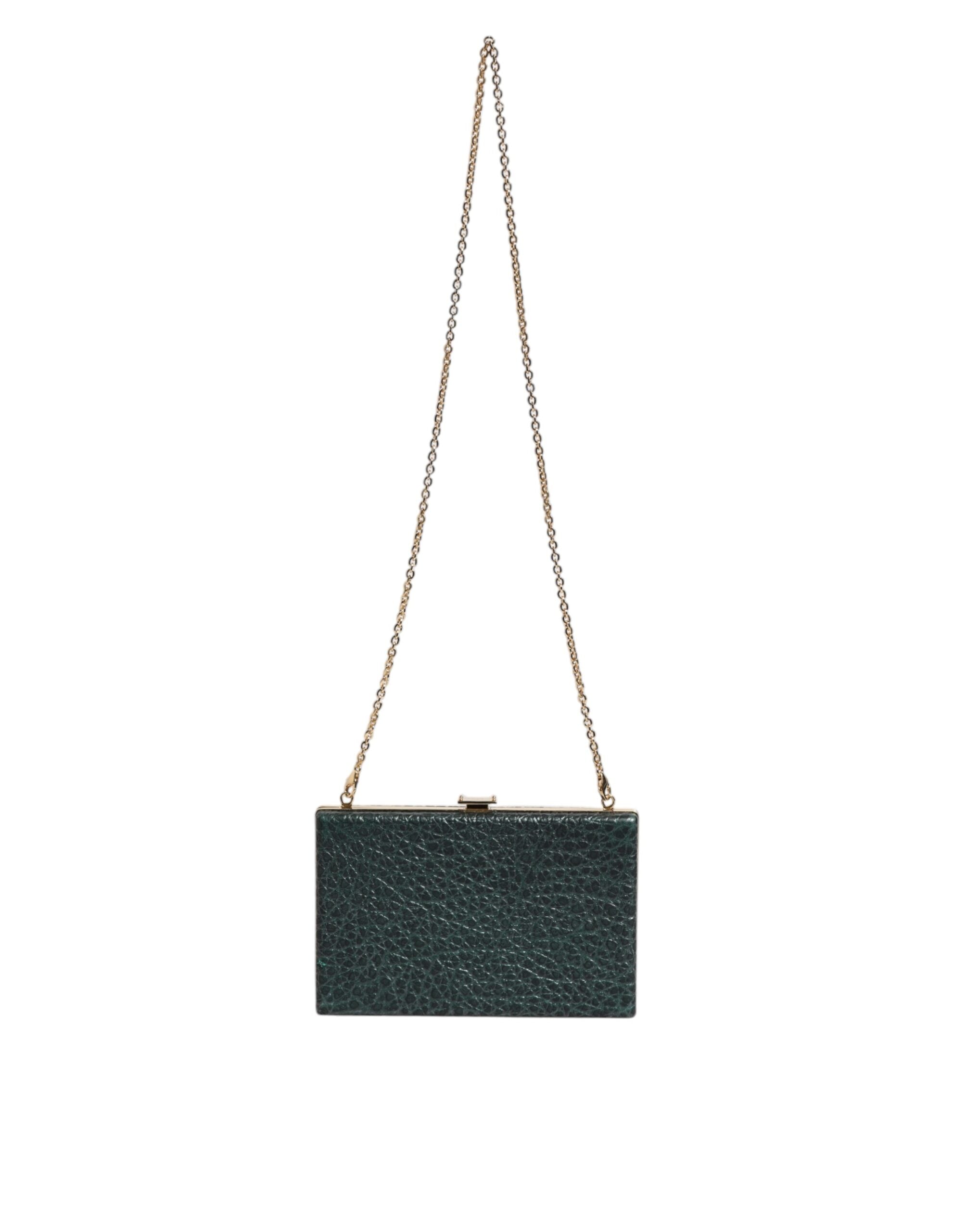 Pochette en cuir noir Dolce & Gabbana, sac de soirée croisé élégant avec finition raffinée, idéal pour événements.