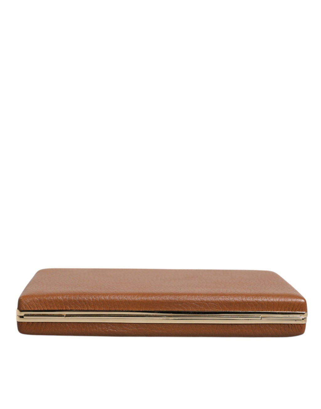 Sac clutch en cuir marron Dolce & Gabbana, petite pochette de soirée avec bandoulière, élégante et sophistiquée.