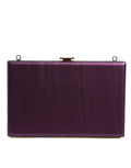 Pochette en cuir violet Dolce & Gabbana, sac de soirée croisé élégant avec détails sophistiqués et finition raffinée.
