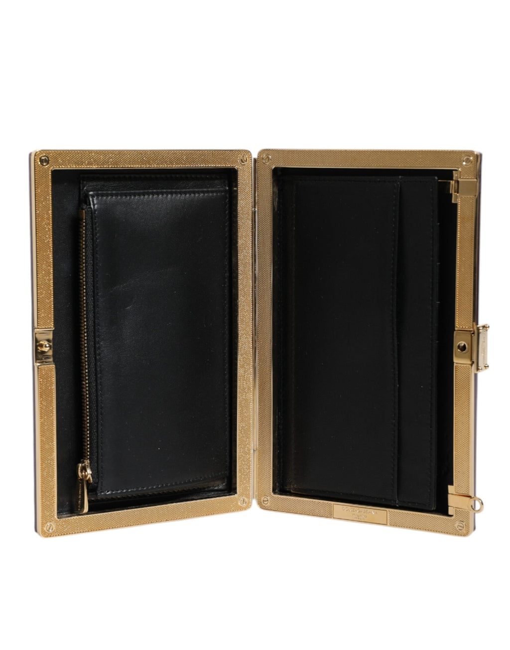 Sac clutch en cuir violet de Dolce & Gabbana, pochette de soirée à bandoulière élégante et raffinée.
