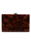 Pochette en cuir marron Dolce & Gabbana pour soirée, enfilée en bandoulière, avec détails élégants et finition raffinée.