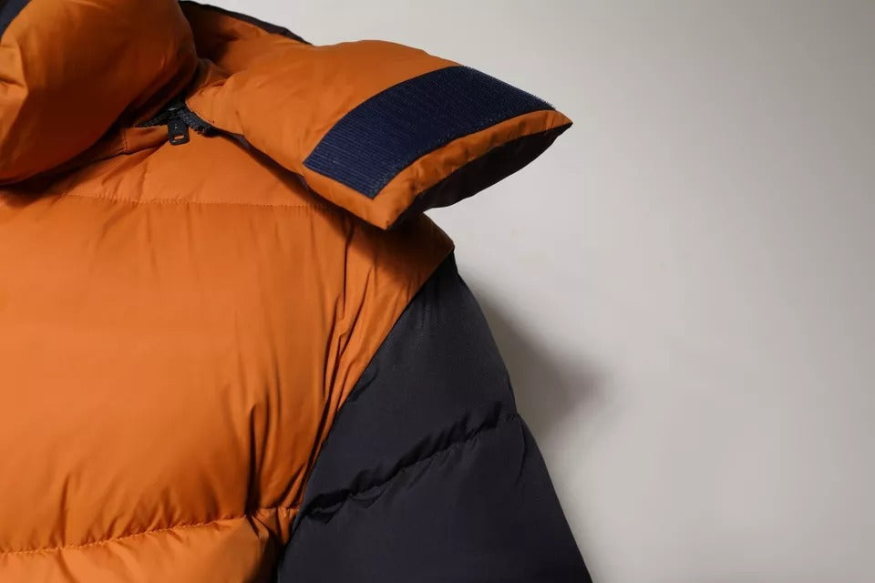 Veste matelassée à capuche multicolore Dolce & Gabbana, style puffer, avec quilting et design tendance.
