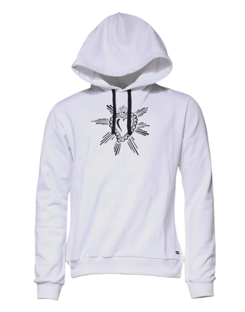 Sweat à capuche blanc Dolce & Gabbana Sacred Heart avec motif de cœur sacré, doux et confortable, en coton.