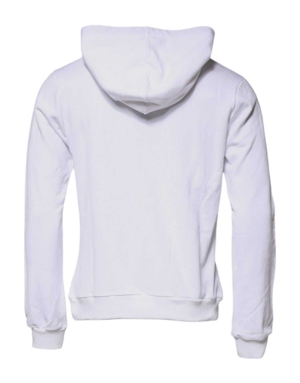 Sweat à capuche blanc Dolce & Gabbana Sacred Heart avec motif cœur sacré, doux et décontracté, porté sur un mannequin.