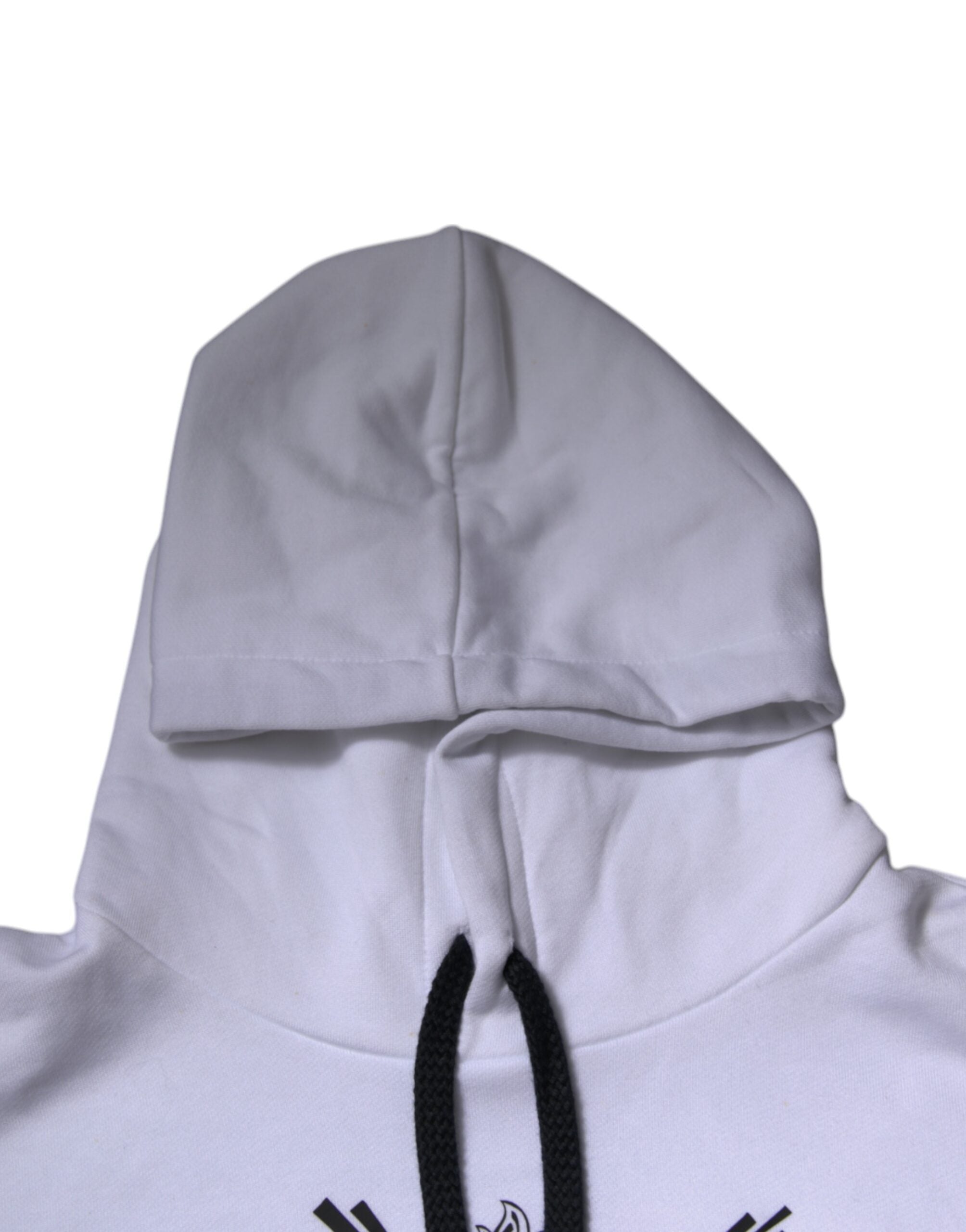 Sweat-shirt à capuche blanc Dolce & Gabbana avec cœur sacré imprimé, confection en coton, style décontracté et tendance.