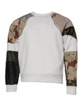 Pull à col rond Dolce & Gabbana en coton à patchworks multicolores, avec motif coloré et design moderne.