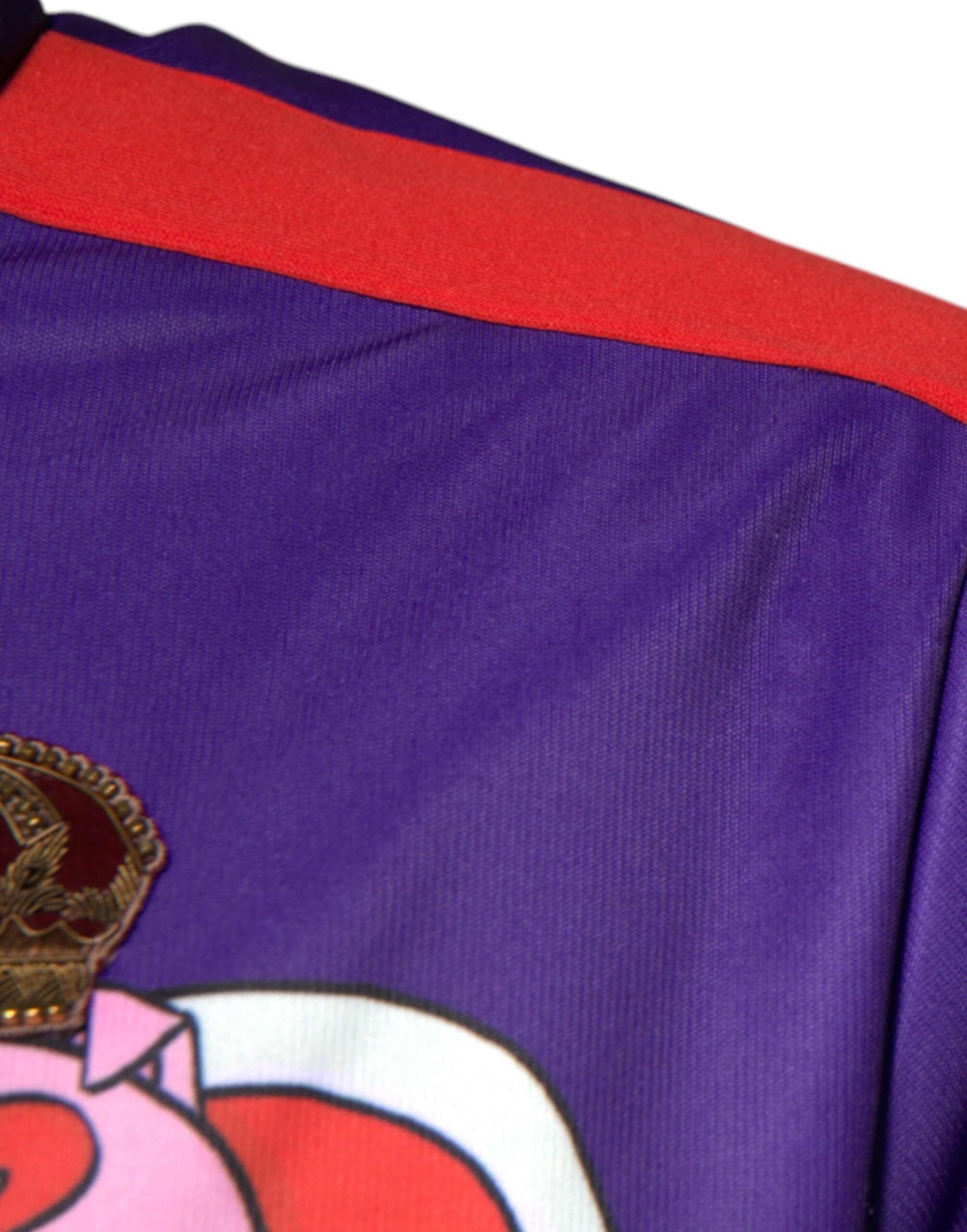 Pull en molleton zippé Dolce & Gabbana violet avec motif Cochon Année, sweat-shirt bomber élégant et coloré.