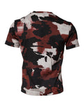 T-shirt à col rond Dolce & Gabbana camouflage multicolore, coton, style décontracté avec motif camouflage vibrant.