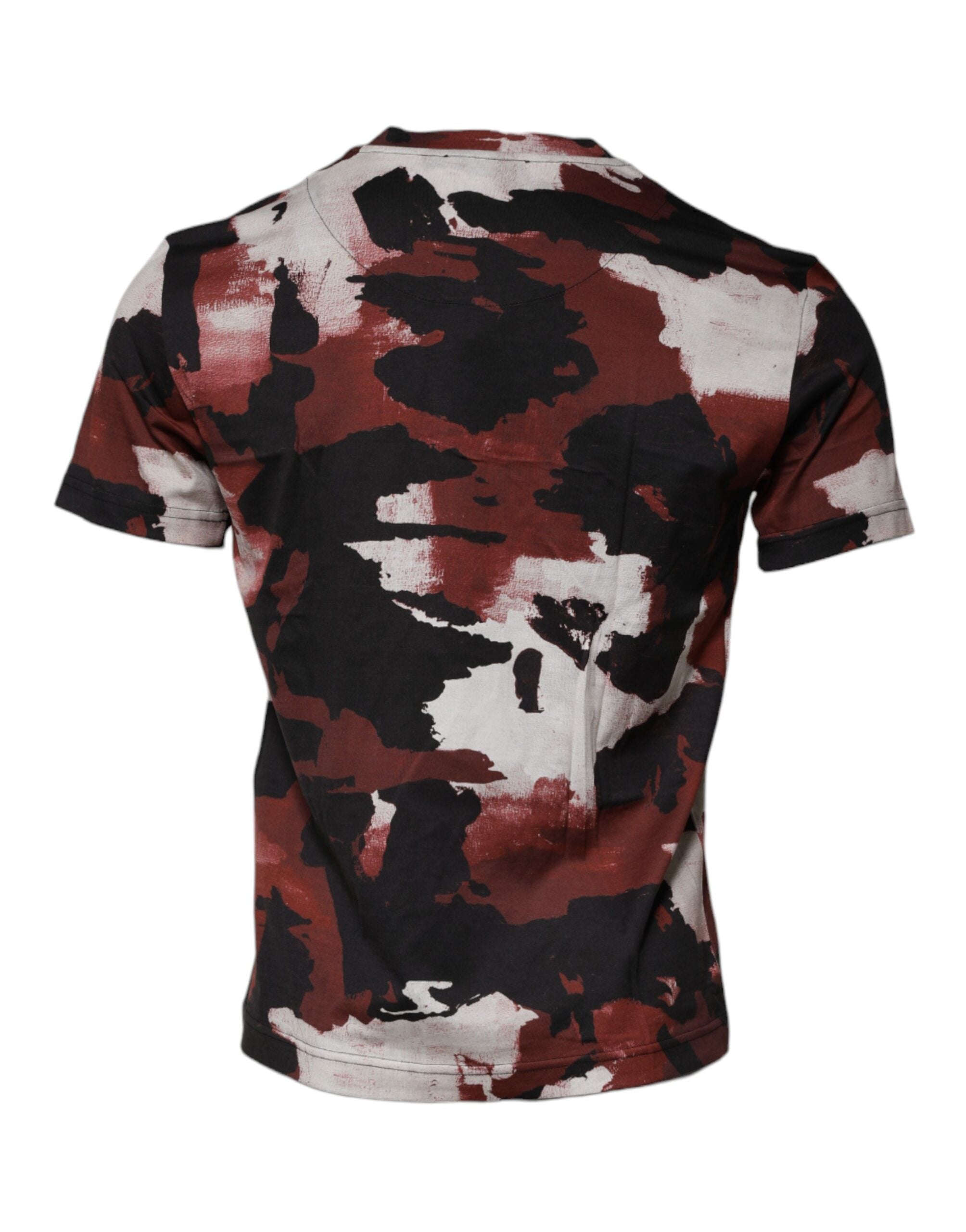 T-shirt à col rond Dolce & Gabbana camouflage multicolore, coton, style décontracté avec motif camouflage vibrant.